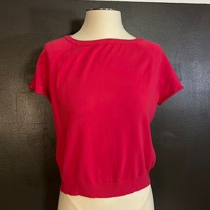 Early aughts Gap Sweater top. Fuchsia. Cap sleeve.